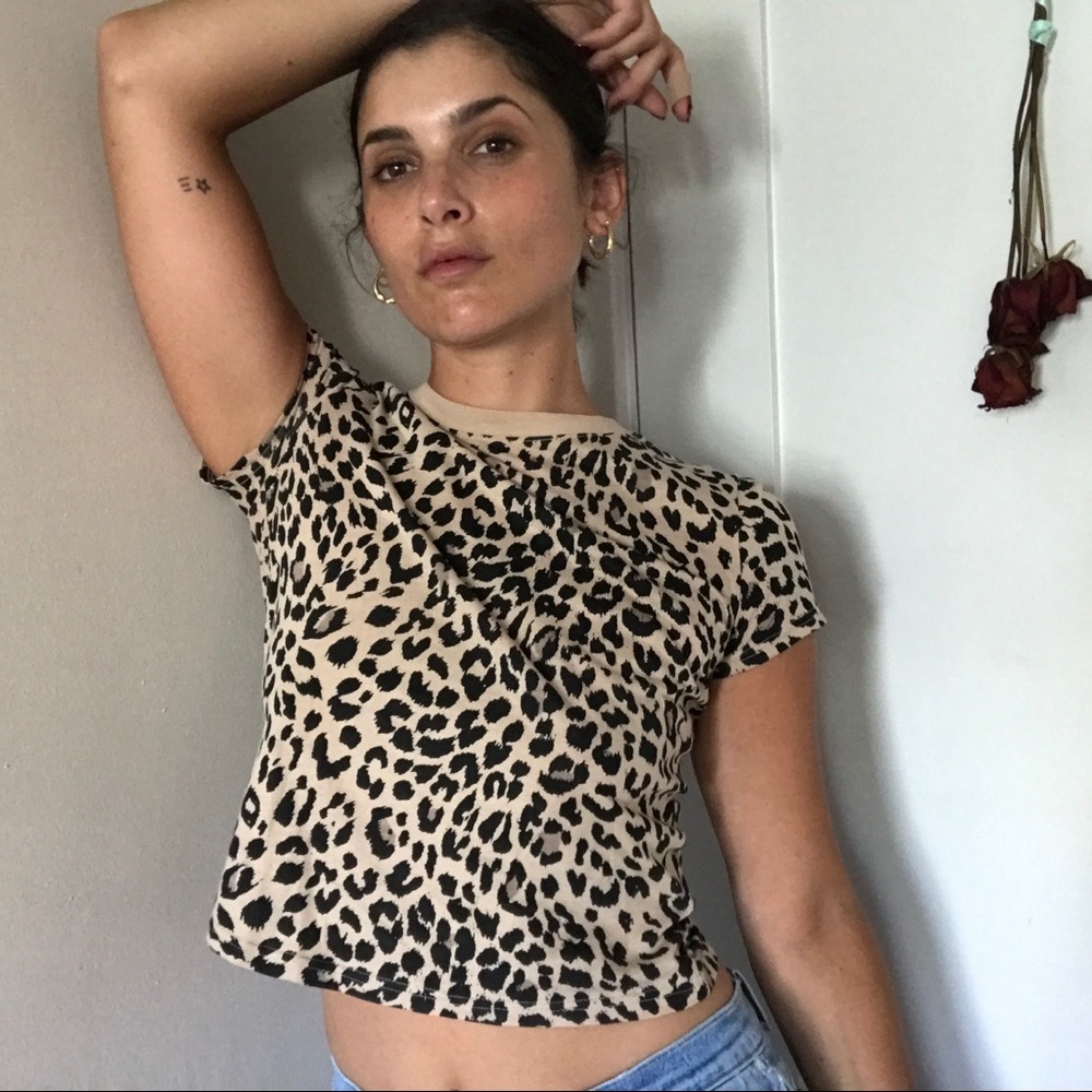 & other stories leopard print t shirt
